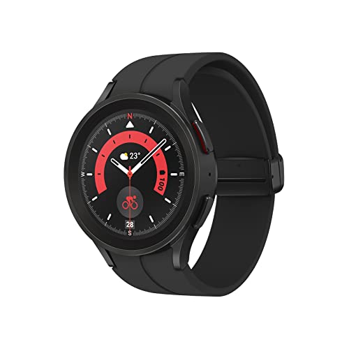 Samsung Galaxy Watch5 Pro Smartwatch, Gesundheitsfunktionen, Fitness-Tracker, ausdauernder Akku, LTE, 45 mm, Black Titanium inkl. 36 Monate Herstellergarantie [Exklusiv bei Amazon] von Samsung