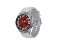 Samsung Galaxy Watch6 Classic - 43 mm - intelligente Uhr mit Band - Hybrid-Eco-Leder - Silber - Band von Samsung