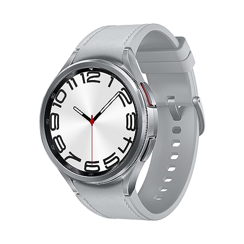 Samsung Galaxy Watch6 Classic Smartwatch, Gesundheitsfunktionen, Fitness Tracker, Schnell ladender Akku, Bluetooth, 47 mm, Silber, Inkl. 36 Monate Herstellergarantie [Exklusiv bei Amazon] von Samsung