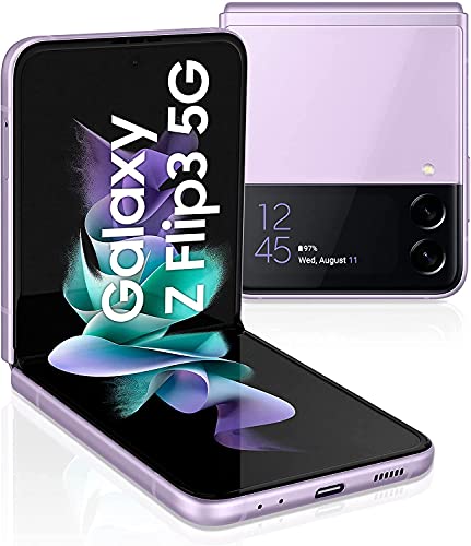 Samsung Galaxy Z Flip3 5G(17,03 cm)faltbares Handy, großes 1,9 Zoll Frontdisplay,128 GB interner Speicher,8 GB RAM,Phantom Lavender,inkl. 36 Monate Herstellergarantie[Exklusiv bei Amazon] von Samsung