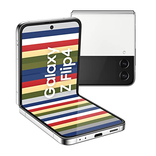 Samsung Galaxy Z Flip4 Bespoke Edition, Android Smartphone ohne Vertrag, 17,03 cm/6,7 Zoll Dynamic AMOLED Display, 3.700 mAh Akku, 256 GB/8GB RAM, Handy in Silver-White [Exklusiv bei Amazon] von Samsung