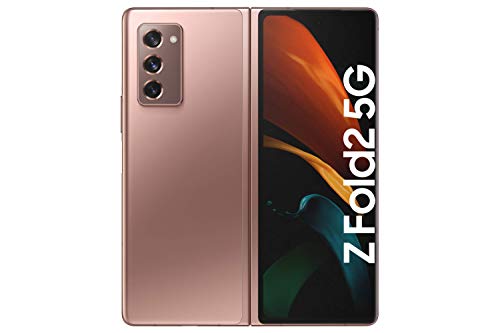 Samsung Galaxy Z Fold2 5G, faltbares Handy, flexibles, großes 7,5 Zoll Display, 3 Kameras, ausdauernder Akku, 256 GB Speicher, Handy zum Falten in Bronze von Samsung