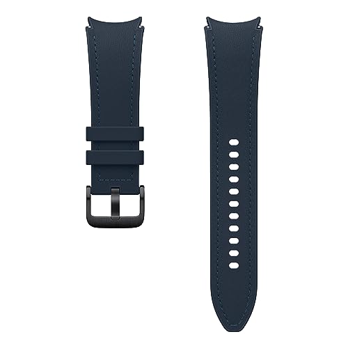 Samsung Hybrid Eco-Leather Band (M/L) ET-SHR96 für die Galaxy Watch6, Uhrenarmband, Original Armband, Lederimitat, Fluorkautschuk, klassischer Stil, sportlich, elegant, angenehmer Sitz, Indigo von Samsung