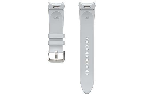 Samsung Hybrid Eco-Leather Band (M/L) ET-SHR96 für die Galaxy Watch6, Uhrenarmband, Original Armband, Lederimitat, Fluorkautschuk, klassischer Stil, sportlich, elegant, angenehmer Sitz, Silver von Samsung