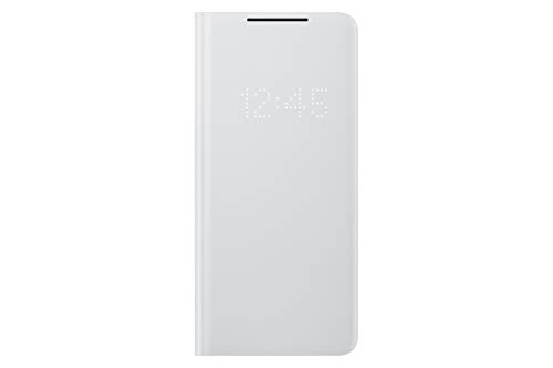Samsung LED View Smartphone Cover EF-NG998 für Galaxy S21 Ultra 5G Handy-Hülle, LED-Anzeige, Kartenhalterung, Hellgrau von Samsung