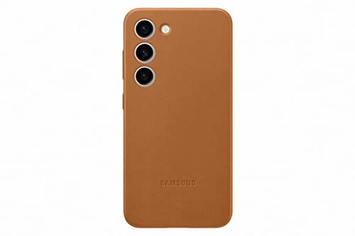 Samsung Leather Smartphone Case EF-VS911 für Galaxy S23, Handy-Hülle, Echtleder, Schlankes Design, Camel von Samsung