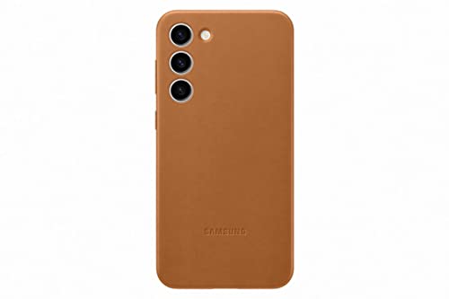 Samsung Leather Smartphone Case EF-VS916 für Galaxy S23+, Handy-Hülle, Echtleder, Schlankes Design, Camel von Samsung