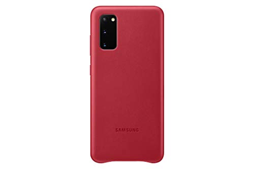 Samsung Leather Smartphone Cover EF-VG980 für Galaxy S20 | S20 5G Handy-Hülle, echtes Leder, Schutz Case, stoßfest, premium, rot von Samsung