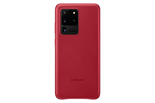 Samsung Leather Smartphone Cover EF-VG988 für Galaxy S20 Ultra Handy-Hülle, echtes Leder, Schutz Case, stoßfest, premium, rot von Samsung