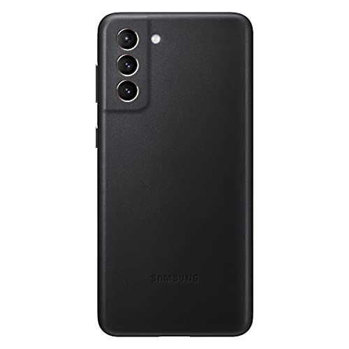 Samsung Leather Smartphone Cover EF-VG996 für Galaxy S21+ 5G Handy-Hülle, echtes Leder, Schutz Case, stoßfest, premium, Schwarz von Samsung