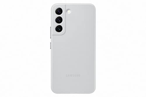 Samsung Leather Smartphone Cover EF-VS901 für Galaxy S22, Handy-Hülle, echtes Leder, Schutz Case, stoßfest, premium, Hellgrau von Samsung