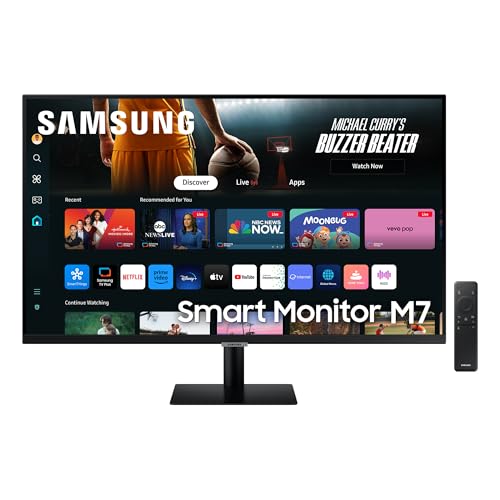 Samsung M70D Smart Monitor, 32 Zoll, 4K AI Upscaling, UHD, 60 Hz, Streaming-Monitor mit Entertainment und Gaming Hub, Bildschirm mit Lautsprechern, Smart TV Apps mit Fernbedienung, LS32DM700UUXEN Samsung M70D Smart Monitor, 32 Zoll, 4K AI Upscaling, UHD, 60 Hz, Streaming-Monitor mit Entertainment und Gaming Hub, Bildschirm mit Lautsprechern, Smart TV Apps mit Fernbedienung, LS32DM700UUXEN von Samsung