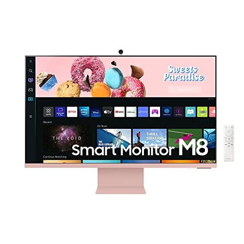 Samsung M8 Smart Monitor S32BM80PUU, 32 Zoll, VA-Panel, Bildschirm mit Lautsprechern, 4K UHD-Auflösung, Bildwiederholrate 60 Hz, 3-seitig fast rahmenloses Design, inkl. Fernbedienung und Webcam, Rosa Samsung M8 Smart Monitor S32BM80PUU, 32 Zoll, VA-Panel, Bildschirm mit Lautsprechern, 4K UHD-Auflösung, Bildwiederholrate 60 Hz, 3-seitig fast rahmenloses Design, inkl. Fernbedienung und Webcam, Rosa von Samsung