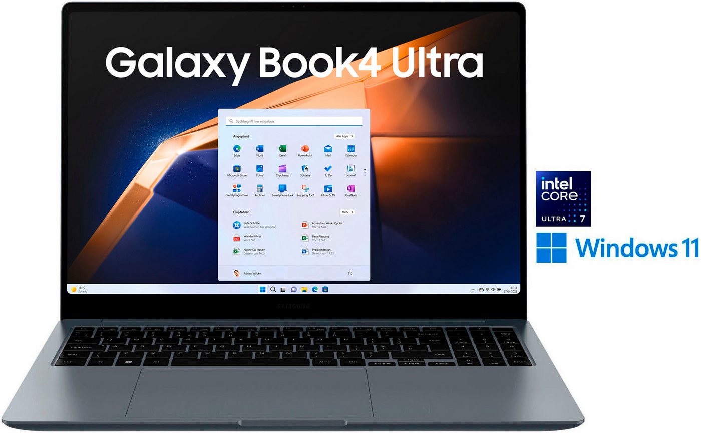 Samsung NP960X Galaxy Book4 Ultra 16'' Notebook (40,6 cm/16 Zoll, Intel Core Ultra 7, GeForce RTX, 512 GB SSD, Intel Core Ultra 7 Prozessor, 16 GB + 512 GB) von Samsung