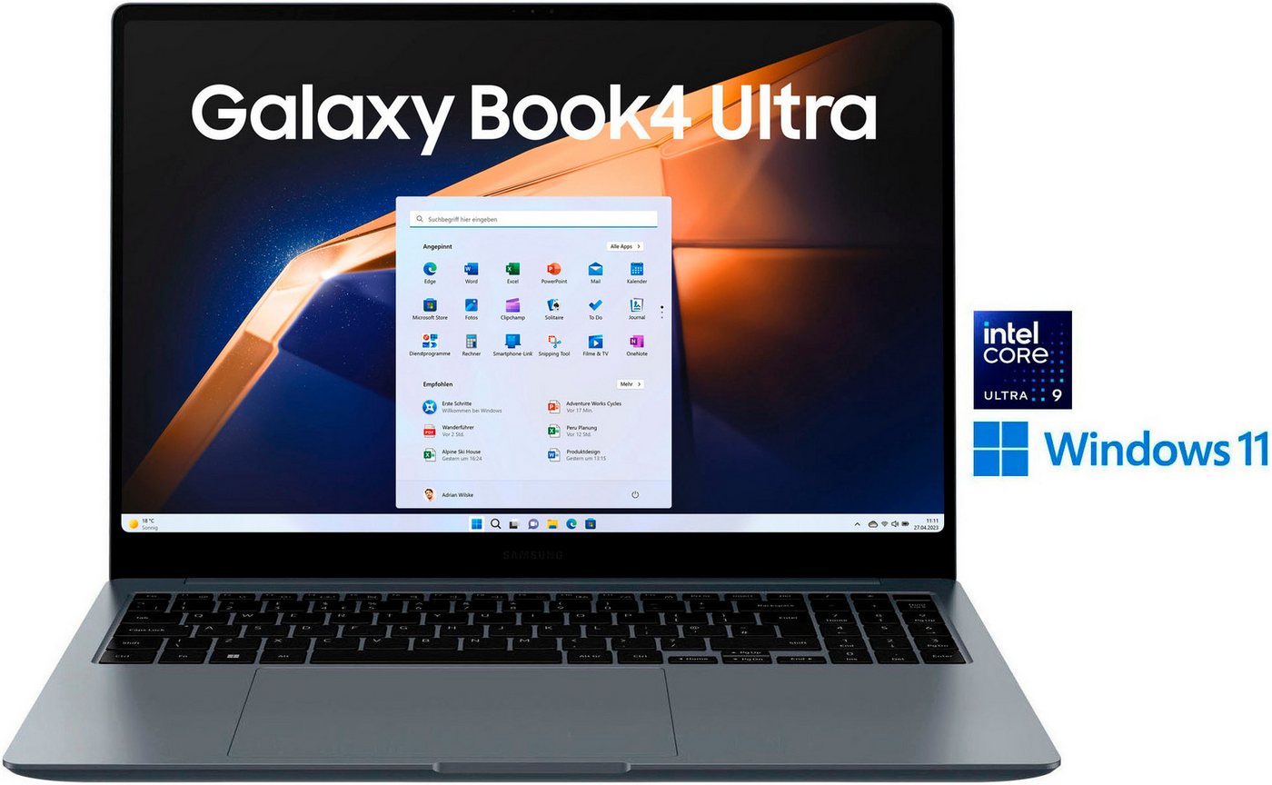 Samsung NP960X Galaxy Book4 Ultra 16'' Notebook (40,6 cm/16 Zoll, Intel Core Ultra 9, GeForce RTX, 1024 GB SSD, Intel Core Ultra 9 Prozessor, 32 GB + 1 TB) von Samsung
