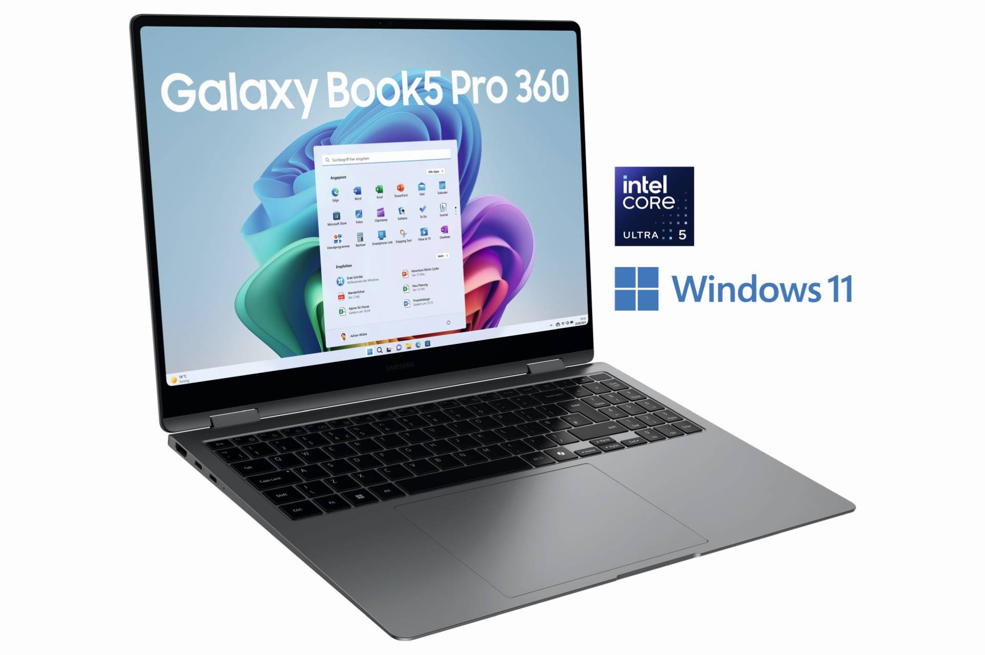 Samsung NP964Q Book5 Pro 360 16 Ultra5 16GB+512GB Gray B2B - 512 GB - 16 GB (NP964QHA-KG2DE) von Samsung