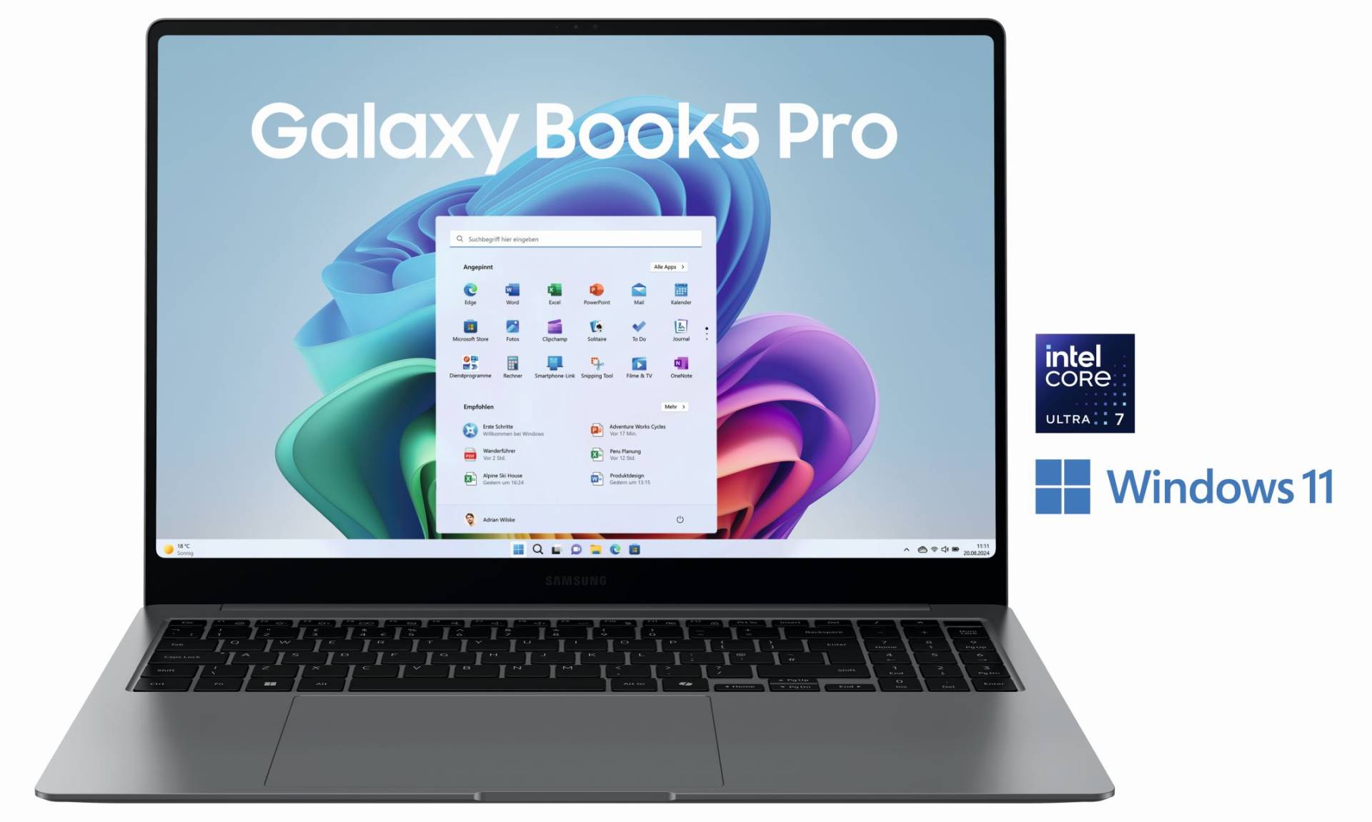 Samsung NP964X Book5 Pro 16 Ultra7 32 GB+ 1TB Gray B2B - 1.000 GB - 32 GB (NP964XHA-KG3DE) von Samsung