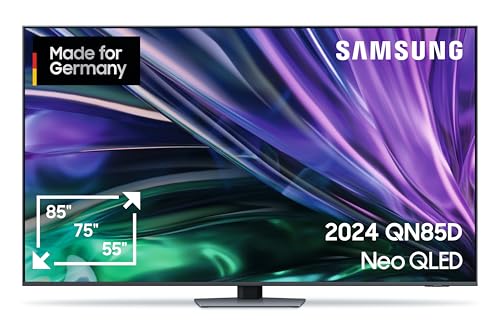 Samsung Neo QLED 4K QN85D Fernseher 75 Zoll, Samsung TV mit Neural Quantum 4K AI Gen2 Prozessor, Quantum-Matrix-Technologie, AI 4K Upscaling, Smart TV, KI TV, GQ75QN85DBTXZG, Deutsches Modell [2024] von Samsung