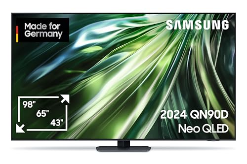 Samsung Neo QLED 4K QN90D Fernseher 65 Zoll, Samsung TV mit Neural Quantum 4K AI Gen2 Prozessor, Quantum-Matrix-Technologie, AI 4K Upscaling, Smart TV, KI TV, GQ65QN90DATXZG, Deutsches Modell [2024] von Samsung