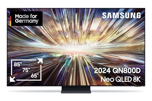 Samsung Neo QLED 8K QN800D Fernseher 65 Zoll, Samsung TV mit Neo Quantum HDR 8K+, Neural Quantum 8K AI Gen2 Prozessor, 8K AI Upscaling, Smart TV, KI TV, GQ65QN800DTXZG, Deutsches Modell [2024] von Samsung