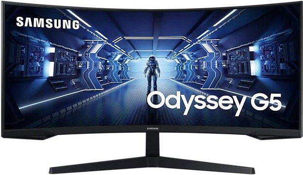 Samsung Odyssey G5 C34G55TWWR - G55T Series - LED-Monitor - gebogen - 86 cm (34) - 3440 x 1440 Ultra WQHD @ 165 Hz - VA - 250 cd/m² - 2500:1 - 1 ms - HDMI, DisplayPort - Schwarz [Energieklasse G] von Samsung