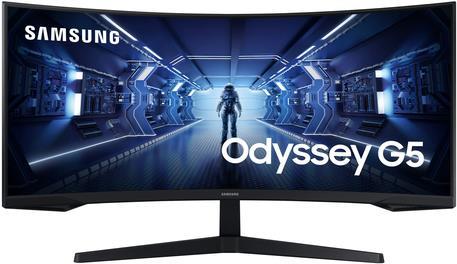 Samsung Odyssey G5 Curved Gaming Monitor 86 cm (34 ) (UWQHD, VA, 1ms, 165Hz, HDMI, DisplayPort, FreeSync) [Energieklasse G] (LC34G55TWWPXEN) von Samsung