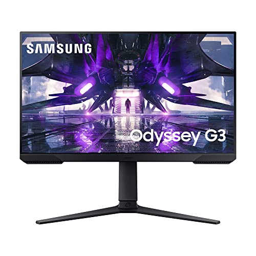 Samsung Odyssey Gaming Monitor G3A LS24AG304NR, 24 Zoll, VA-Panel, Full HD-Auflösung, AMD FreeSync Premium, Reaktionszeit 1 ms (MPRT), Bildwiederholrate 144 Hz, Schwarz von Samsung