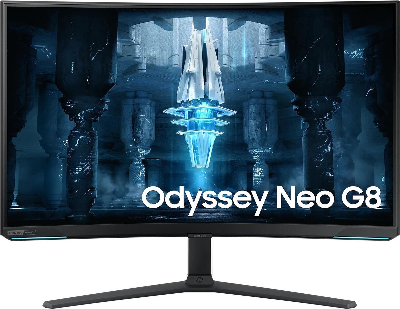 Samsung Odyssey Neo G8 - 4K Monitor - 31.5 - 3.840 x 2.160 Pixel - 240 Hz VA 16:9 Reaktionszeit 1 ms 1.000.000:1 Helligkeit 350 cd/m² 1.000 R HDMI Display Port [Energieklasse G] (LS32BG850NPXEN) von Samsung