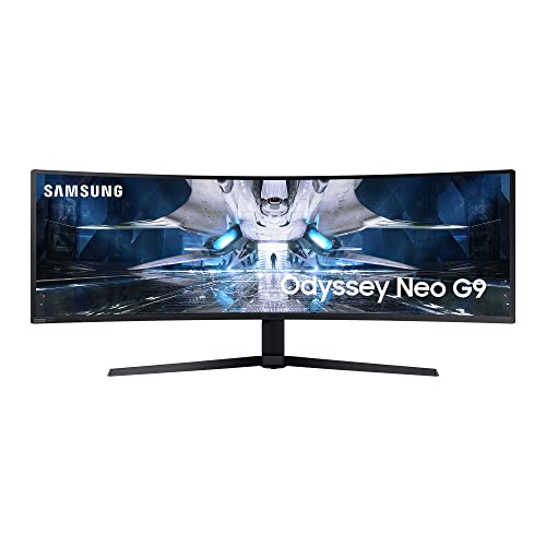 Samsung Odyssey Neo G9 Curved Gaming Monitor S49AG952NU, 49 Zoll, DWQHD, Quantum Mini-LED, AMD FreeSync Premium Pro, G-Sync kompatibel, Krümmung 1000R, Bildwiederholrate 240 Hz, Schwarz/Weiß Samsung Odyssey Neo G9 Curved Gaming Monitor S49AG952NU, 49 Zoll, DWQHD, Quantum Mini-LED, AMD FreeSync Premium Pro, G-Sync kompatibel, Krümmung 1000R, Bildwiederholrate 240 Hz, Schwarz/Weiß von Samsung