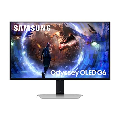 Samsung Odyssey G60SD OLED Gaming Monitor, 27 Zoll, Bildschirm mit OLED-Panel, 2.560 x 1.440 Pixel, Bildwiederholrate 360 Hz, Reaktionszeit 0,03 ms (G/G), AMD FreeSync Premium Pro, LS27DG600SUXEN von Samsung
