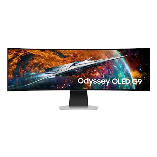 Samsung Odyssey OLED G9 Curved Gaming Monitor G95SC, 49 Zoll, QD-OLED-Panel, 5.120 x 1.440 Pixel, Bildwiederholrate 240 Hz, Reaktionszeit 0,03 ms, Mit Lautsprechern, Inkl. Fernbedienung von Samsung