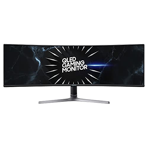 Samsung Odyssey Ultra Wide DQHD Gaming Monitor C49RG94SSR, 49 Zoll, VA-Panel, QLED, DQHD-Auflösung, HDR1000, AMD FreeSync 2 HDR, Bildwiederholrate 120 Hz, Reaktionszeit 4 ms, Schwarz von Samsung