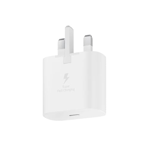Samsung Galaxy Offizieller 25 W Super Schnelllade-Reiseadapter (mit USB-C auf C-Datenkabel), Weiß von Samsung