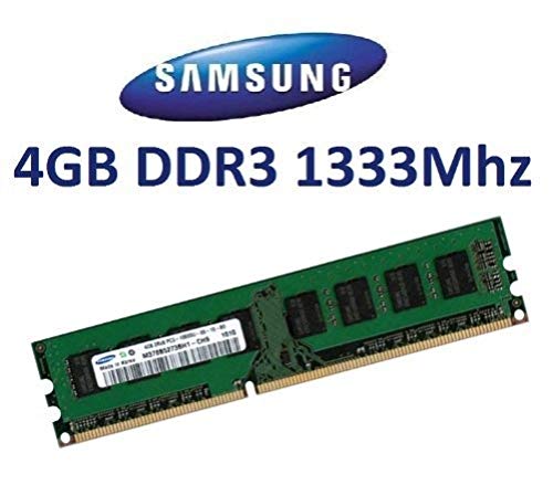 Samsung Original 4 GB 240 pin DDR3-1333 (1333Mhz, PC3-10600, CL9) Nicht-ECC, unbuffered (M378B5273BH1-CH9) für DDR3 + i3 + i5 + i7 Mainboards von Samsung