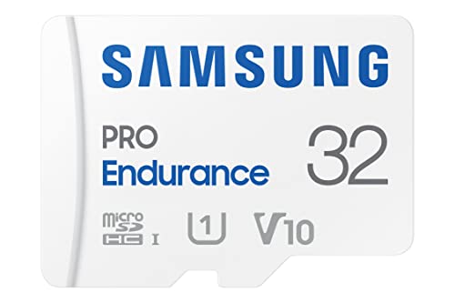 Samsung PRO Endurance microSD-Karte + SD-Adapter, 32 GB, Für Videoüberwachungssysteme, Dashcams und Bodycams,UHS-I U3, Full HD & 4K UHD, 100 MB/s Lesen, 40 MB/s Schreiben, MB-MJ32KA/EU von Samsung