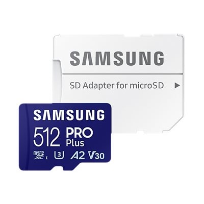 Samsung PRO Plus 512 GB microSDXC-Speicherkarte (180 MB/s, Class U3, V30, A2) von Samsung