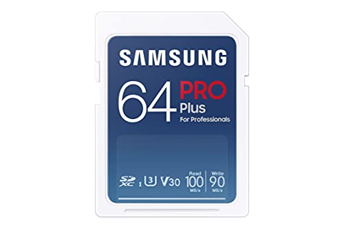 Samsung PRO Plus SD-Karte, 64 GB, UHS-I U3, Full HD & 4K UHD, 100 MB/s Lesen, 90 MB/s Schreiben, Speicherkarte für Spiegelreflexkameras und Systemkameras, MB-SD64K/EU von Samsung
