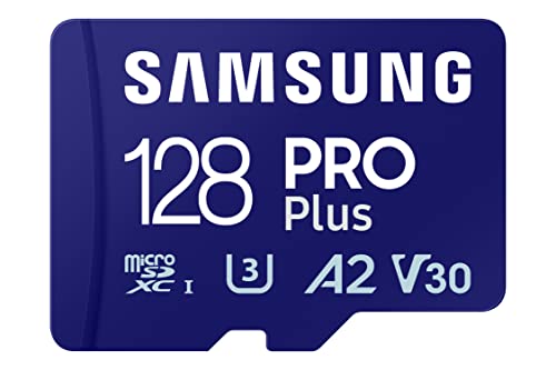 Samsung PRO Plus microSD-Karte + SD-Adapter, 128 GB, Für Mobile Gaming auf Smartphones, Tablets und Handheld Konsolen, UHS-I U3, Full HD & 4K UHD, 180 MB/s Lesen, 130 MB/s Schreiben, MB-MD128SA/EU von Samsung