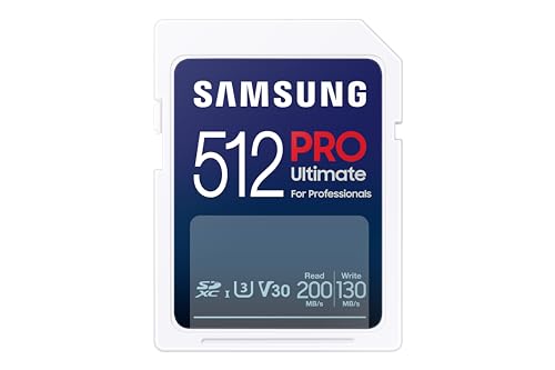 Samsung PRO Ultimate SD-Karte, 512 GB, UHS-I U3, Full HD & 4K UHD, 200 MB/s Lesen, 130 MB/s Schreiben, Speicherkarte für Kamera, PC, Drohne oder Action-Cam, MB-SY512S/WW Samsung PRO Ultimate SD-Karte, 512 GB, UHS-I U3, Full HD & 4K UHD, 200 MB/s Lesen, 130 MB/s Schreiben, Speicherkarte für Kamera, PC, Drohne oder Action-Cam, MB-SY512S/WW von Samsung