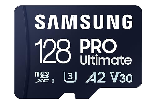 Samsung PRO Ultimate microSD-Karte + SD-Adapter, 128 GB, Für Smartphones, Drohne und Action-Cam , UHS-I U3, 200 MB/s Lesen, 130 MB/s Schreiben,‎ MB-MY128SA/WW von Samsung