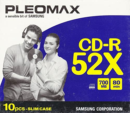 Samsung Pleomax CD-R 700MB, 52x, Slim Jewel Case, 10-pk 10 Stück(e) von Samsung