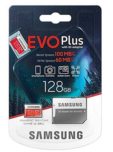 Samsung Plus, 128 GB, Micro-SD-SDXC, Klasse 10, U3-Speicherkarte, 100 MB/s, 4K-Ultra-HD, MB-MC128HA/EU von Samsung