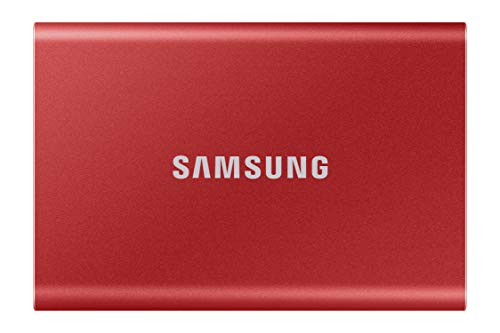 Samsung Portable SSD T7, 2 TB, USB 3.2 Gen.2, 1.050 MB/s Lesen, 1.000 MB/s Schreiben, Externe SSD Festplatte für Mac, PC, Smartphone und Spielkonsole, Rot, MU-PC2T0R/WW von Samsung