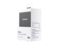 Samsung Portable SSD T7, 500 GB, USB Typ-C, 3.2 Gen 2 (3.1 Gen 2), 1000 MB/s, Passwortschutz, Grau von Samsung