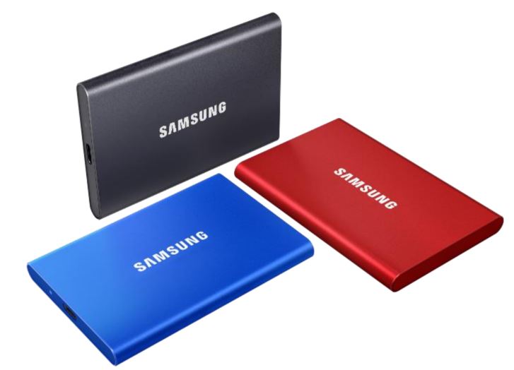Samsung Portable SSD T7 MU-PC2T0R - SSD - verschlüsselt - 2 TB - extern (tragbar) - PCs, Macs, Android-Geräte, Smart TVs - USB 3.2 Gen 2 (USB-C Steckverbinder) - 256-Bit-AES - metallisch rot von Samsung