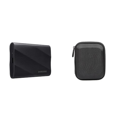 Samsung Portable SSD T9, 2 TB, 2.000 MB/s Lesen, 1.950 MB/s Schreiben, USB 3.2 Gen.2x2, PC, Smartphone und 12K Kameras, MU-PG2T0B/EU + Amazon Basics Festplattentasche, schwarz Samsung Portable SSD T9, 2 TB, 2.000 MB/s Lesen, 1.950 MB/s Schreiben, USB 3.2 Gen.2x2, PC, Smartphone und 12K Kameras, MU-PG2T0B/EU + Amazon Basics Festplattentasche, schwarz von Samsung
