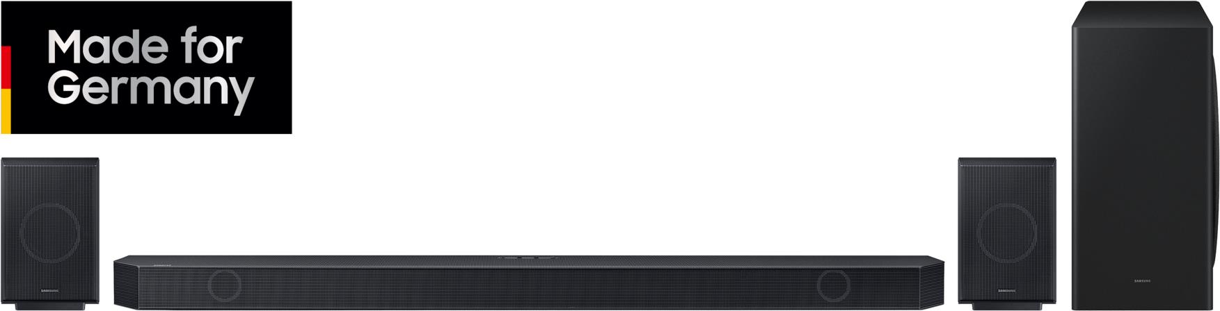 Samsung Q-series Soundbar HW-Q935D 9.1.4- Kanal Sub Woofer & Rücklautsprecher (2024) - 9.1.4 Kanäle - 540 W - DTS:X - Dolby Atmos - Dolby TrueHD - High Definition Audio (HD Audio) - 160 W - Schwarz - High Dynamic Range 10+ (HDR10 Plus) - High Dynamic Range 10+ Adaptive (HDR10 Plus Adaptive) (HW-Q935GD/ZG) von Samsung