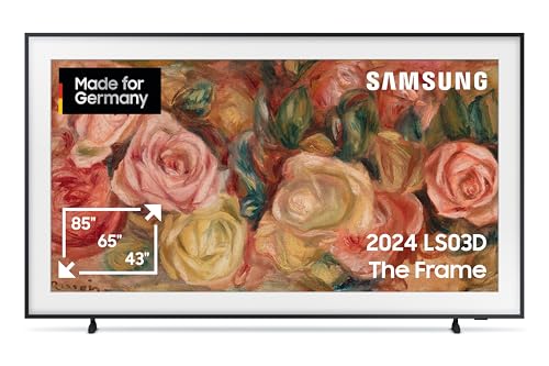 Samsung QLED 4K Fernseher The Frame 65 Zoll, Samsung TV mit mattem Display und austauschbarem Rahmen, Art Mode, Smart TV, GQ65LS03DAUXZG, Deutsches Modell [2024] von Samsung