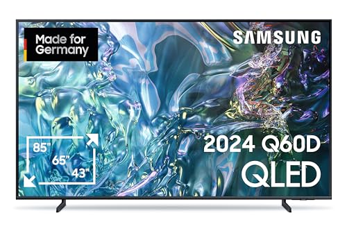 Samsung QLED 4K Q60D Fernseher 55 Zoll, Samsung TV mit Quantum Prozessor Lite 4K, 100 % Farbvolumen, 4K Upscaling, Samsung Tizen OS, Smart TV, GQ55Q60DAUXZG, Deutsches Modell [2024] von Samsung