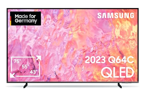 Samsung QLED 4K Q64C Fernseher 55 Zoll, UHD, Samsung TV mit Quantum-Dot-Technologie, Quantum HDR, AirSlim Design, Smart TV, GQ55Q64CAUXZG, Deutsches Modell [2023] von Samsung